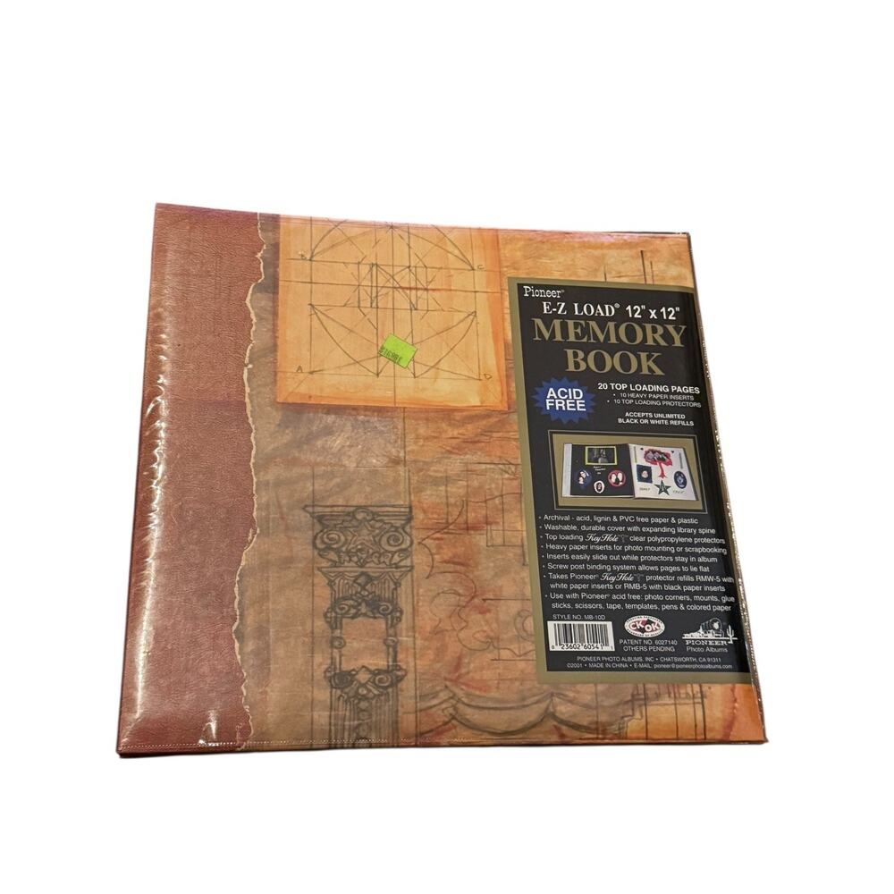 Pioneer 12x12 EZ Load Memory Book 20 Top‎ Loading Pages Architectural Sketch